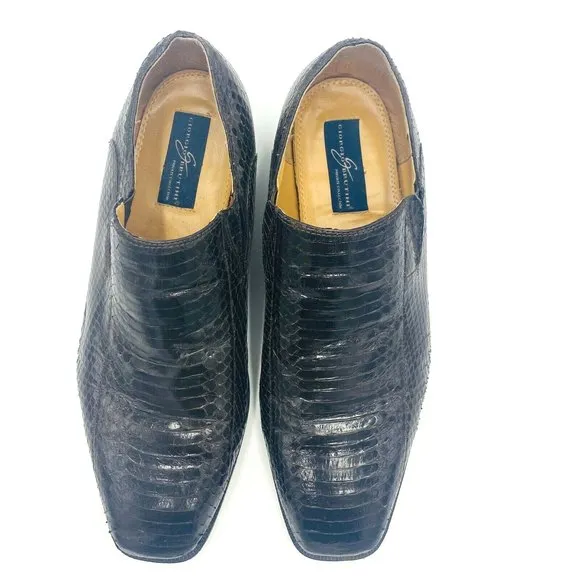Giorgio Brutini Brown Genuine Snakeskin Loafers Shoes Men's Size 15, 155212