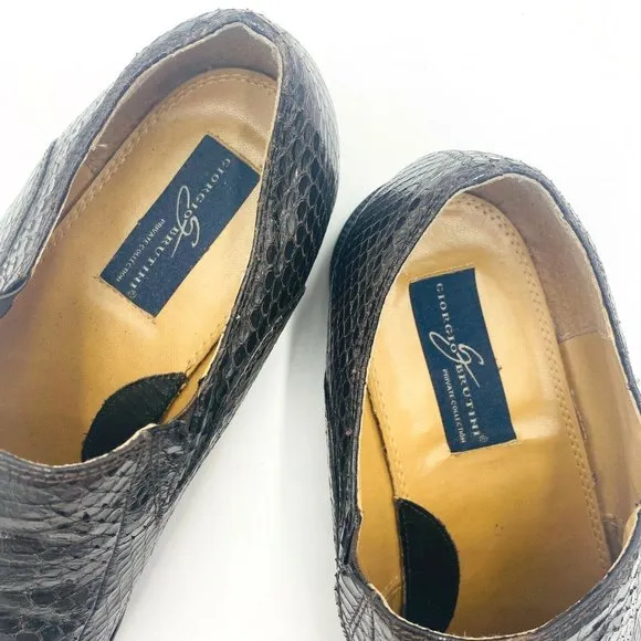 Giorgio Brutini Brown Genuine Snakeskin Loafers Shoes Men's Size 15, 155212