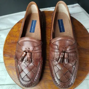 Giorgio Brutini Brown Tassel Naples Leather Loafers Men's Size 10.5D