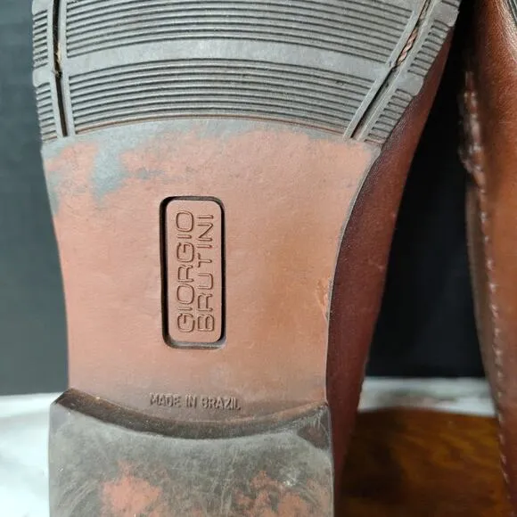 Giorgio Brutini Brown Tassel Naples Leather Loafers Men's Size 10.5D