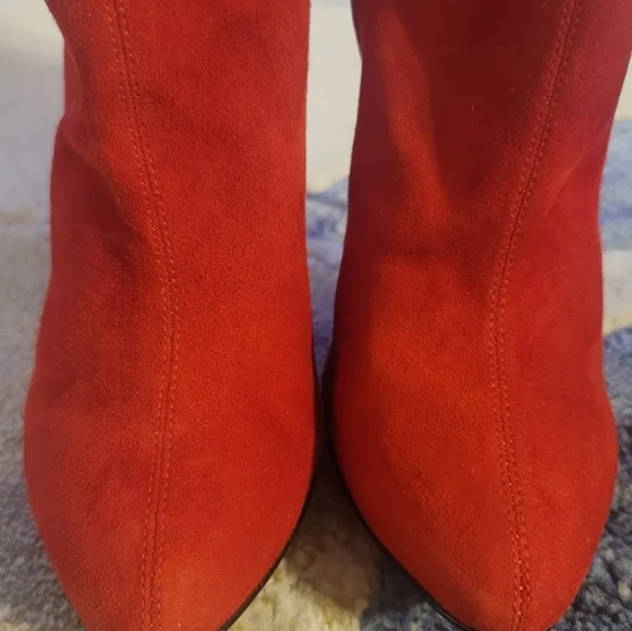 Giuseppe Zanotti Red Suede Ankle Boots