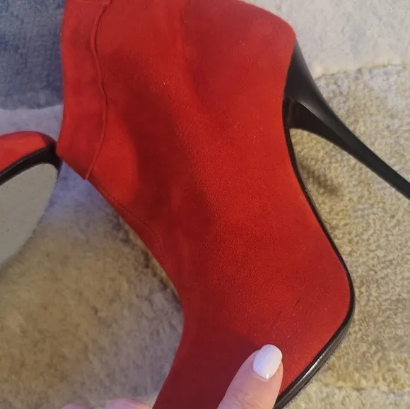 Giuseppe Zanotti Red Suede Ankle Boots