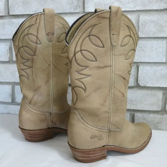 Golden Retriever Leather Western Cowgirl Boots Shoes 7