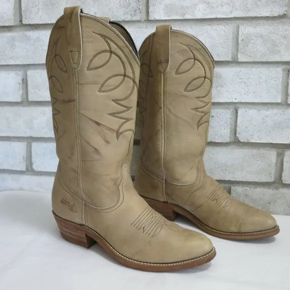 Golden Retriever Leather Western Cowgirl Boots Shoes 7