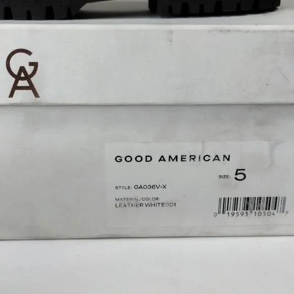 Good American Chelsea Black &amp; White Pull-on Platform Lug Combat Boots Size 5 NIB