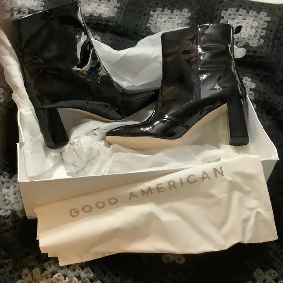 Good American Square Toe Bootie Size 12