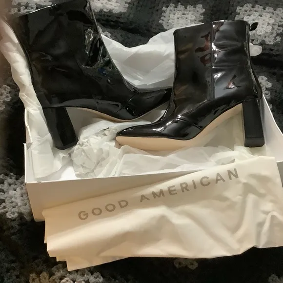 Good American Square Toe Bootie Size 12