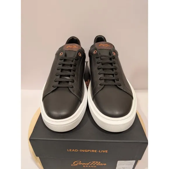 Good Man Legend London Leather Casual Shoes Sneakers Black Brown Mens 8.5 Italy