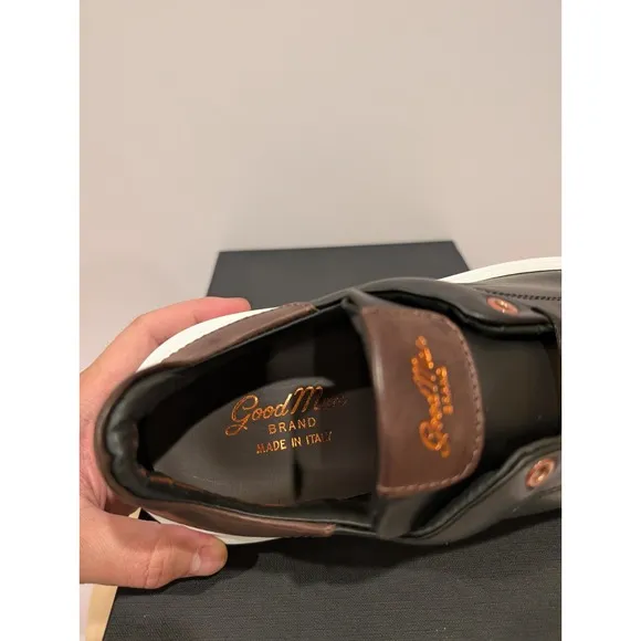 Good Man Legend London Leather Casual Shoes Sneakers Black Brown Mens 8.5 Italy