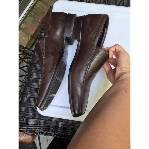 Gordon Rush Men's Elliot Slip-On loafers dress shoes brown leather Italy 9.5