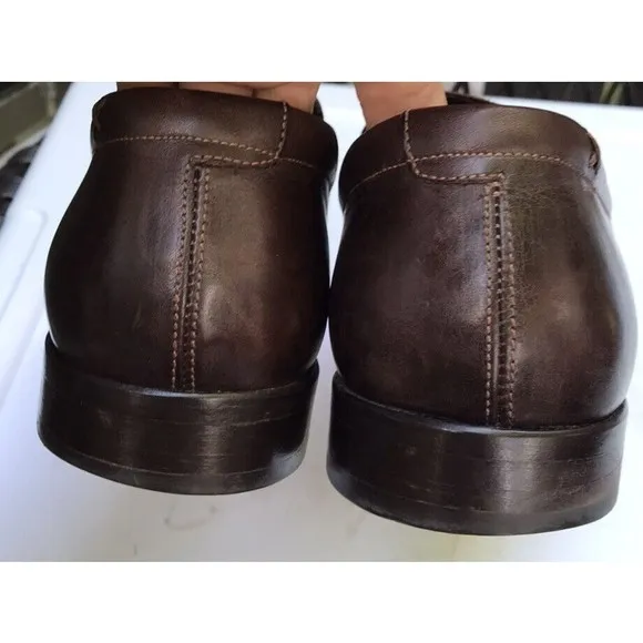 Gordon Rush Men's Elliot Slip-On loafers dress shoes brown leather Italy 9.5