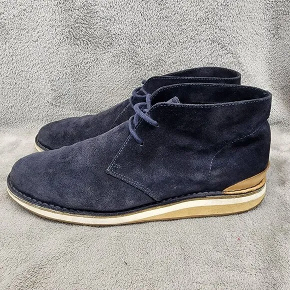 Greats Shoes Mens Size 13 Blue Suede Lace Up Chukka Boots