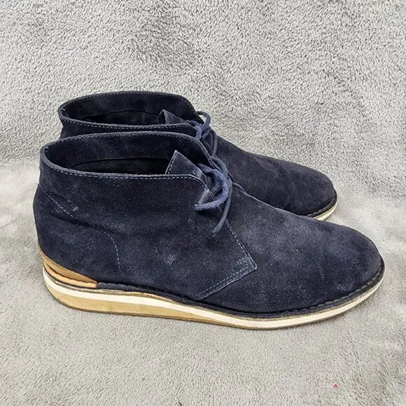 Greats Shoes Mens Size 13 Blue Suede Lace Up Chukka Boots