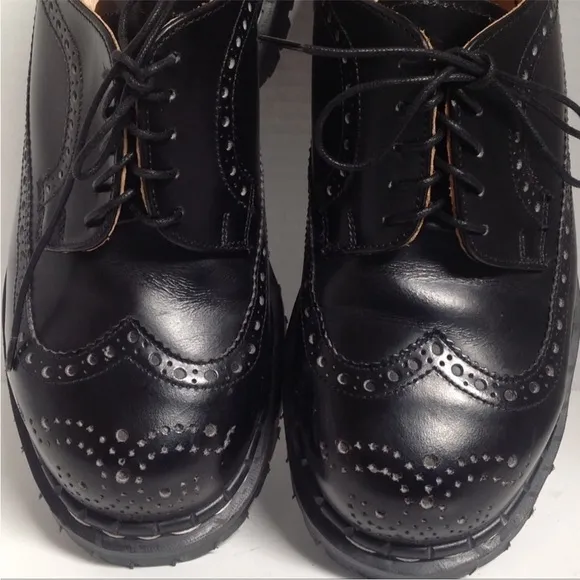 GRIPFAST Broque Oxford Wingtip Steel Toe Loafers Platform Black Gothic Grange 7