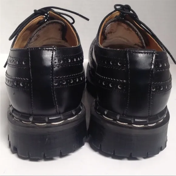 GRIPFAST Broque Oxford Wingtip Steel Toe Loafers Platform Black Gothic Grange 7