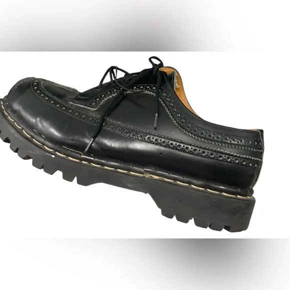 GRIPFAST Broque Oxford Wingtip Steel Toe Loafers Platform Black Gothic Grange 7