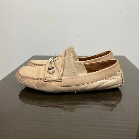 Gucci Horsebit Leather Driver Loafers Shoes Women's 38.5 US 8