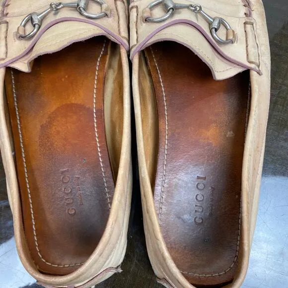 Gucci Horsebit Leather Driver Loafers Shoes Women's 38.5 US 8