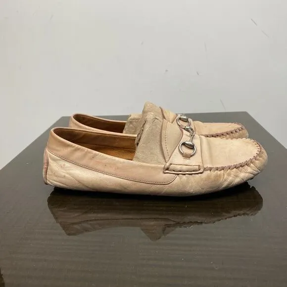 Gucci Horsebit Leather Driver Loafers Shoes Women's 38.5 US 8