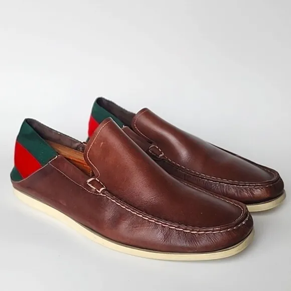 Gucci Moca Pelle S. Gomma Runner Men’s Shoes Size 41.5 E