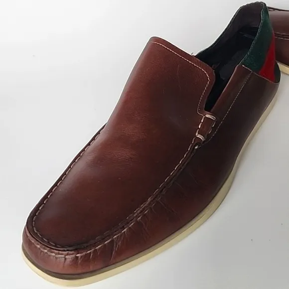 Gucci Moca Pelle S. Gomma Runner Men’s Shoes Size 41.5 E