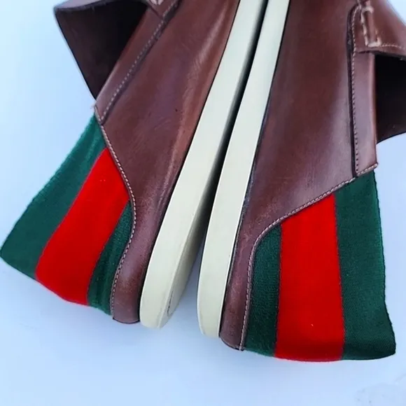 Gucci Moca Pelle S. Gomma Runner Men’s Shoes Size 41.5 E