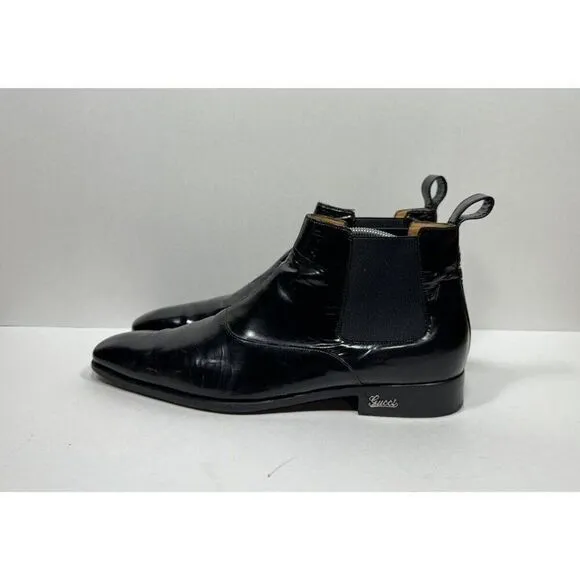 Gucci Side Gore Boots Shoes 202706 Metal Logo GG 11 / Men’s 11.5 US