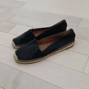 Halogen Women's Leather Woven Casual Loafer Shoes Black Size 8M