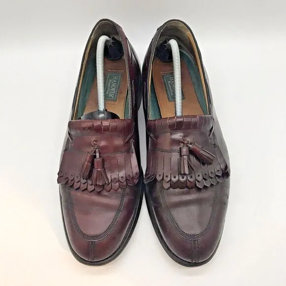 Hanover Master Flex 2518 Loafers Burgundy Leather Tassel Kiltie Shoe Mens 13 D/B