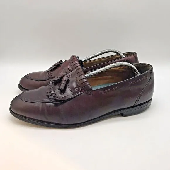 Hanover Master Flex 2518 Loafers Burgundy Leather Tassel Kiltie Shoe Mens 13 D/B