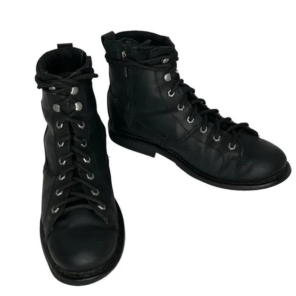 Harley-Davidson Black Griggs 6” Lace Up Motorcycle Leather Boots Size 11.5M