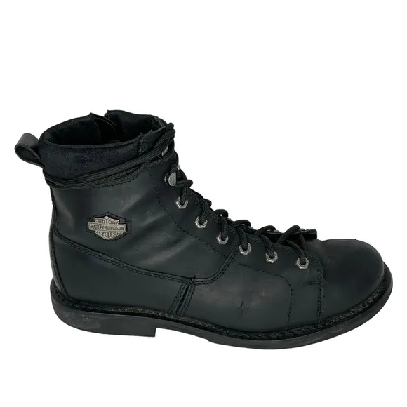 Harley-Davidson Black Griggs 6” Lace Up Motorcycle Leather Boots Size 11.5M
