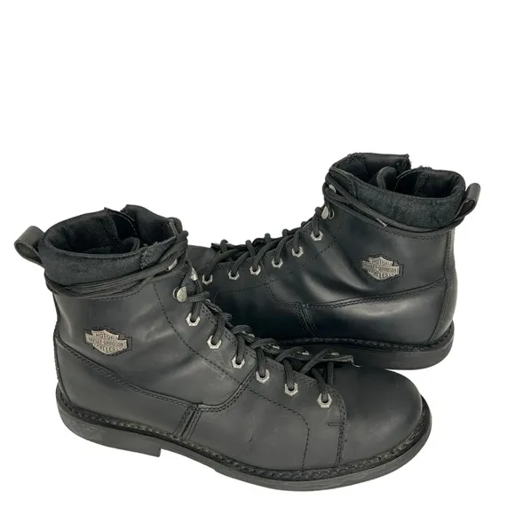 Harley-Davidson Black Griggs 6” Lace Up Motorcycle Leather Boots Size 11.5M
