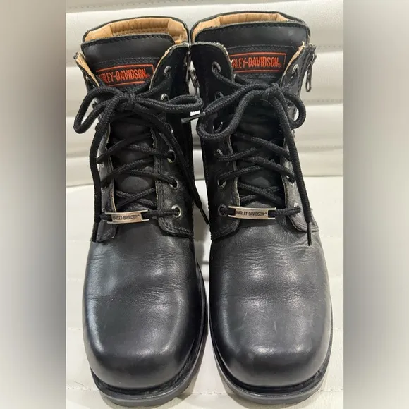 Harley-Davidson Black Leather Ankle Boots