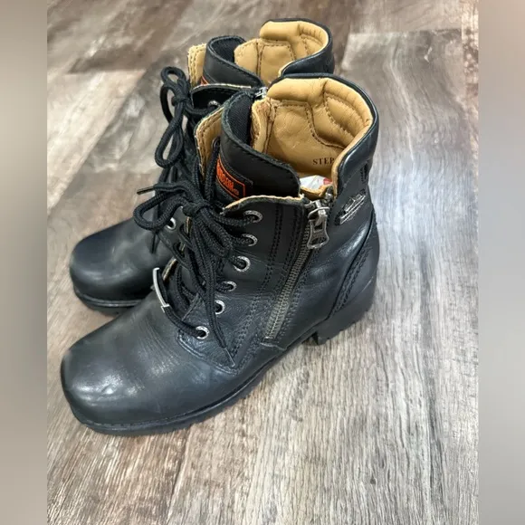 Harley-Davidson Black Leather Ankle Boots