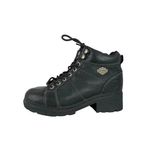 Harley-Davidson Black Leather Ankle Boots