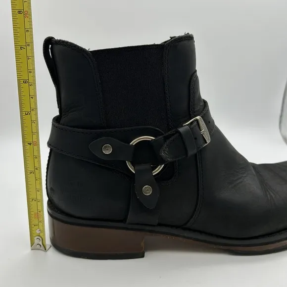 Harley-Davidson Boots Mens Size 10 Biker Black Leather Zip Buckle 94306