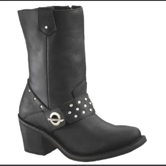 Harley-Davidson Macie 8-Inch Rhinestone Strap Boots