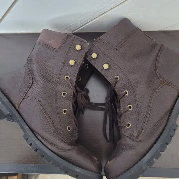 Harley-Davidson Mens 11M Leather Combat Boots Brown Lace up  JPT