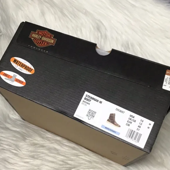 Harley-Davidson Men’s Steinman Hi Waterproof Riding Shoes, Brown, Size 13
