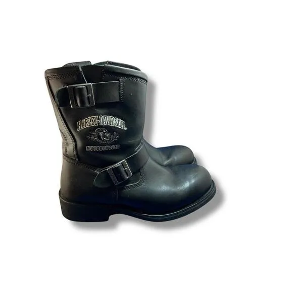 Harley Davidson Motorcycle 94047 Zip Up Leather Boots Men's Size 11 USA 44 EUR