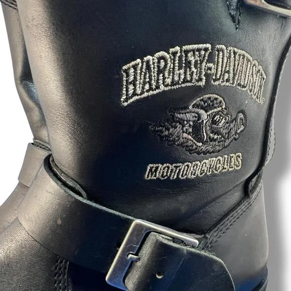 Harley Davidson Motorcycle 94047 Zip Up Leather Boots Men's Size 11 USA 44 EUR