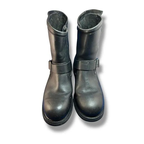 Harley Davidson Motorcycle 94047 Zip Up Leather Boots Men's Size 11 USA 44 EUR