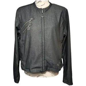 Harley-Davidson Vintage 2005 Moto Jacket Women’s Large Black Zip-Up Embroidered