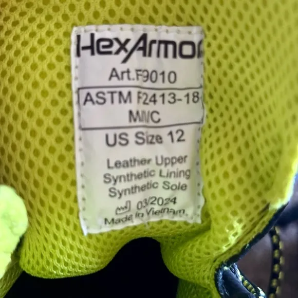 HexArmor Black and Yellow Asphalt Boots