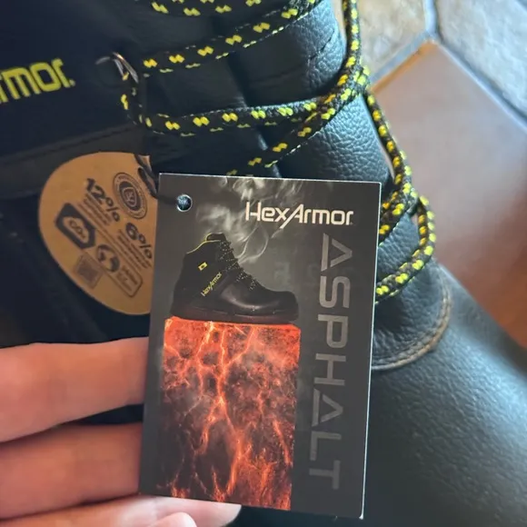 HexArmor Black and Yellow Asphalt Boots