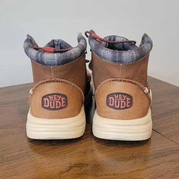 Hey Dude NWT Bradley Cognac Leather Waterproof Boot Comfort Shoes Mens Size 10