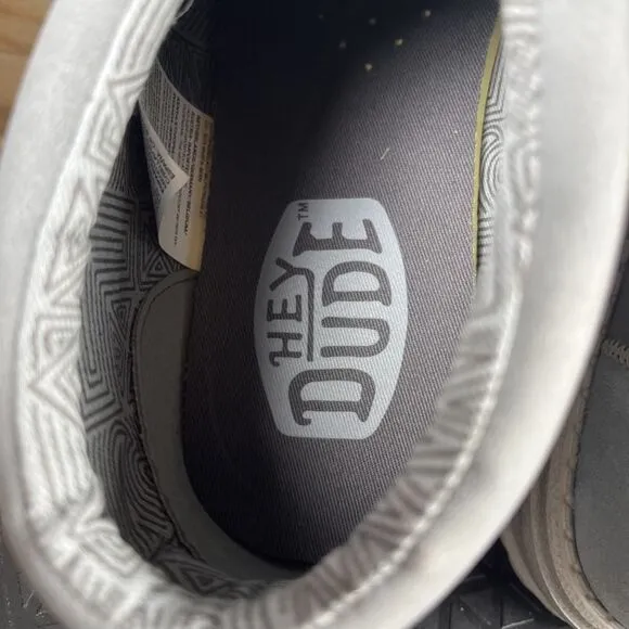 Hey Dude Wall Mid Workwear Mens Size 9 Gray Casual Slip On Comfort Shoes