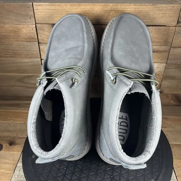 Hey Dude Wall Mid Workwear Mens Size 9 Gray Casual Slip On Comfort Shoes