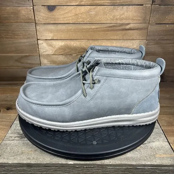 Hey Dude Wall Mid Workwear Mens Size 9 Gray Casual Slip On Comfort Shoes